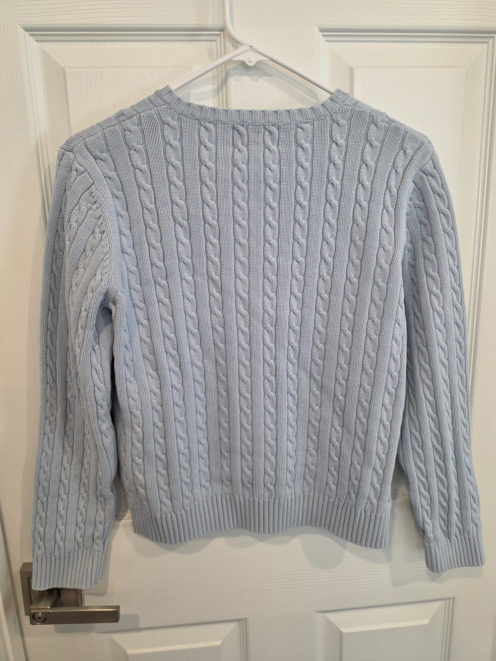 Ralph Lauren Light Blue Women's Cable-Knit Crew Neck Sweater Size-M - Picture 5 of 5